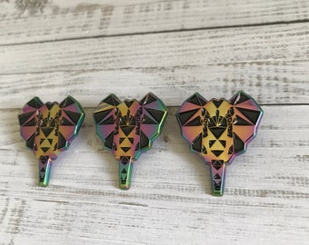 Rainbow Metal Elephant Enamel Pin | Badge Multi Chrome  Gift