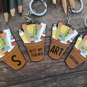 Customisable Art Pot Keyring | Artist, Illustrator, Painter | Keychain |  Gift