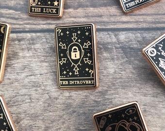 The Introvert Tarot Card Enamel Pin | Gift | Lapel Pin, Badge | Hard Enamel