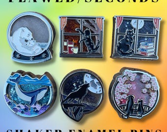 Seconds Sale/Flawed Shaker Enamel Pins – Moving. Glitter