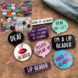 Lip Reader, Hard of Hearing Enamel Pin, Deaf | Design Your Own