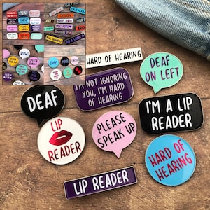 Lip Reader, Hard of Hearing Enamel Pin, Deaf | Design Your Own