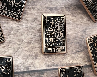 The Women in Stem, Science Lover Tarot Card Enamel Pin | Gift | Lapel Pin, Badge | Hard Enamel
