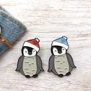 Baby Penguin with Beanie Hat Enamel Pin | Gift | Lapel Pin, Badge |  Gift