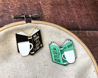 Needle Minder Introvert Books Enamel | Set of Two with Mug | Needle Nanny |