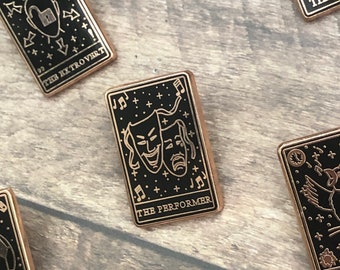 The Performer, Tarot Card Enamel Pin | Lapel Pin, Badge | Hard Enamel | Dande, Acting, Theatre