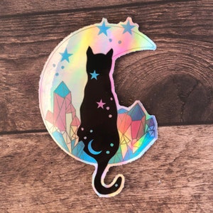 Sticker pour ordinateur portable irisé holographique chat fierté LGBT transgenre | Drapeau de la fierté subtile
