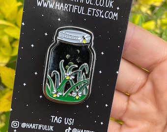Moving Shaker Fireflies in Jar Enamel Pin