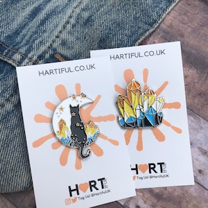 Aroace Pride Flag Crystal and Cat Glitter Enamel Pin Set of Two (or individual) | Lapel Pin, Badge | LGBTQ+ | l Pin