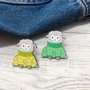 Baby Sheep in Sweater Jumper Enamel Pin | Lapel Pin, Badge |  Gift