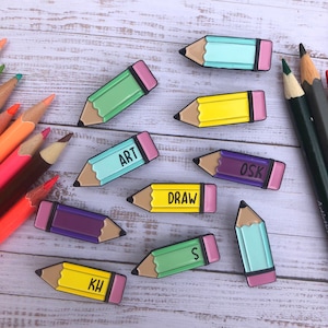 Customisable Pencil Enamel Pin | Artist, Illustrator, Drawing | Lapel Pin, Badge |  Gift