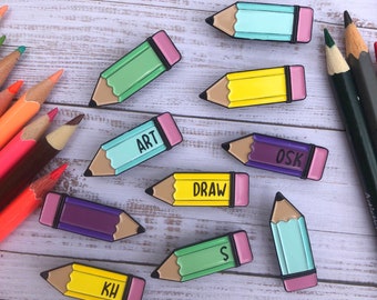 Customisable Pencil Enamel Pin | Artist, Illustrator, Drawing | Lapel Pin, Badge |  Gift