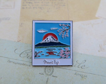 Photograph Enamel Pin | Japan, Mount Fuji Travel | Wanderlust Lapel Pin|  Gift | Lapel Pin, Badge |Picture Frame