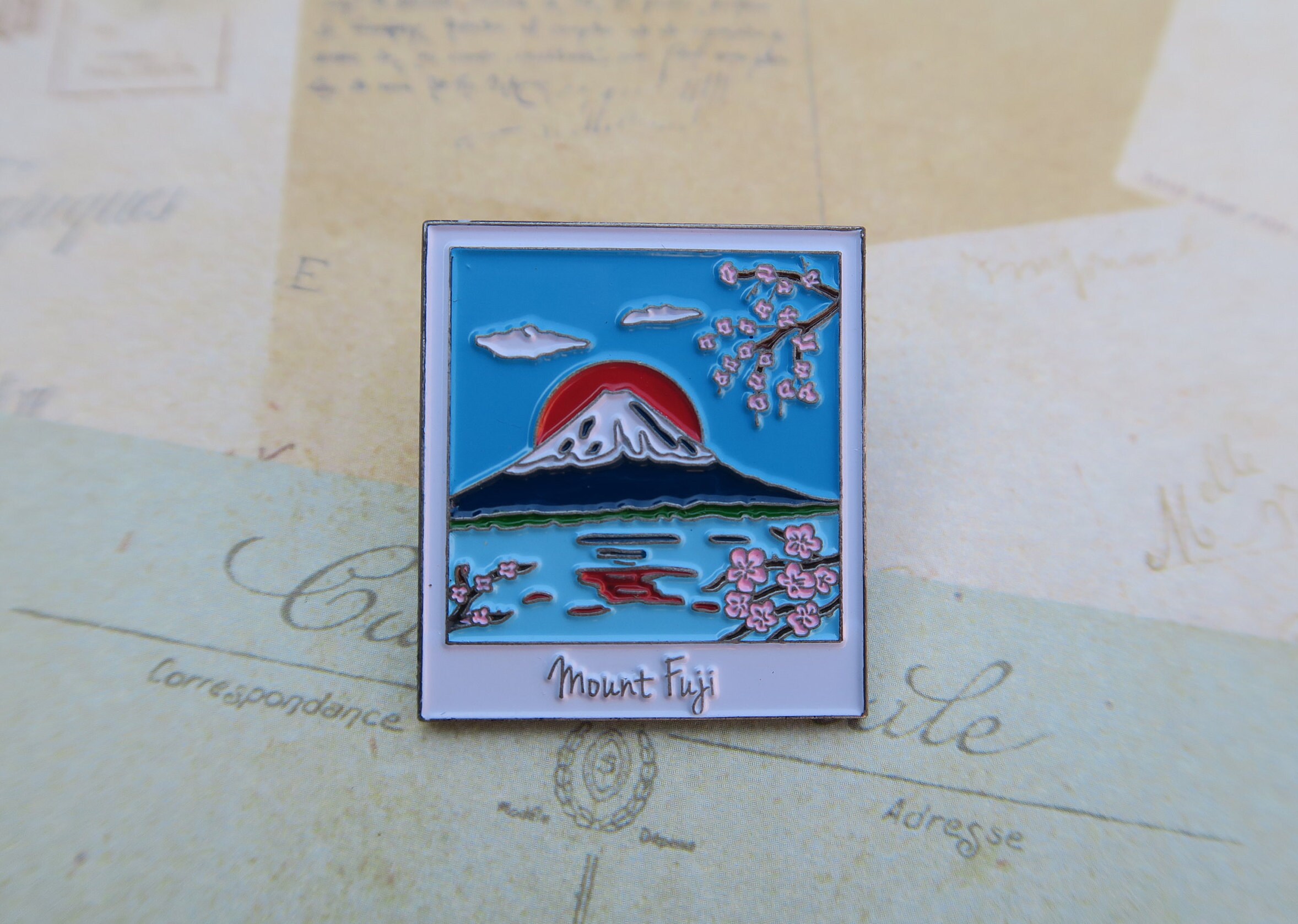 Photograph Enamel Pin Japan Mount Fuji Travel Wanderlust Lapel Pin Photograph Enamel Pin Japan Mount Fuji Travel Wanderlust Lapel Pin