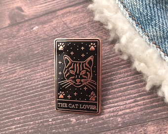 The Cat Lover Tarot Card Enamel Pin | Cat Lover Gift | Gift | Lapel Pin, Badge | Hard Enamel