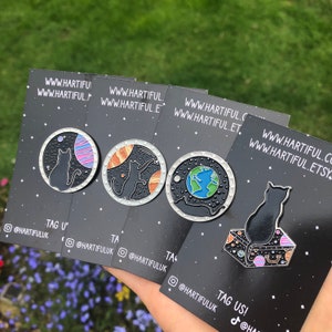 Space Cats Enamel Pin Set: Galaxy Explorer Lapel Pins