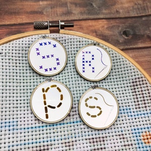 Cross Stitch / Embroidery Hoop Personalised Needle Minder | Initial  Gift