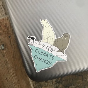 Adesivo Stop Climate Change | Meio Ambiente Marinho, Vida Marinha, Aquecimento Global | Presente | Presente