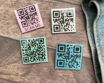 Engraved QR Code Enamel Pin, Custom Scannable QR Gift, Tech Lover Accessory