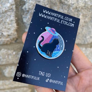 Galaxy Space Cat Enamel Pin | Space Explorer | Lapel Pin, Badge |