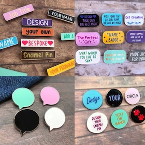 Personalised Design Your BIG Rectangle Enamel Pin | Customised Pin ...