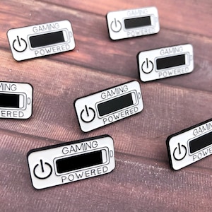 Gaming Powered Enamel Pin: Battery Badge