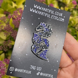 Sea Serpent Enamel Pin | Lapel Pin, Badge | Dragon