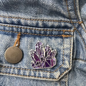 Amethyst Crystal Enamel Pin | Science Lapel Pin, Badge |  Gift