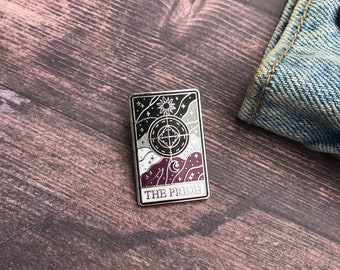 Asexual Flag Tarot Card LGBT Pride Enamel Pin | Lapel Pin, Badge | LGBTQ+ | Ace Pride Subtle Hard Enamel