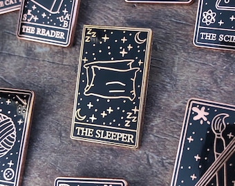 The Sleeper, Nap Lover Tarot Card Enamel Pin | Gift | Lapel Pin, Badge | Hard Enamel