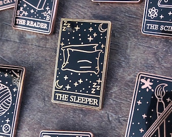 The Sleeper, Nap Lover Tarot Card Enamel Pin | Stocking Filler Gift | Lapel Pin, Badge | Hard Enamel