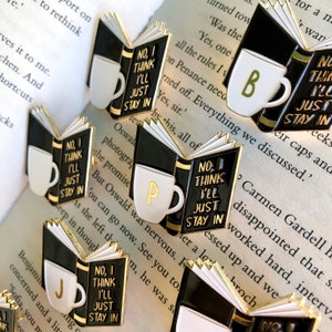 Customizable Book Enamel Pin: Introvert Gift with Mug
