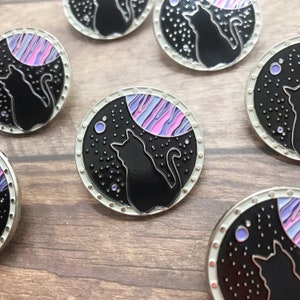 Space Cat Enamel Pin | Outer Space | Galaxy, Planets, Stars | Space Explorer | Lapel Pin, Badge | Pink  Gift