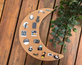 Moon Pin Board | Enamel Pin Display | Cork Board