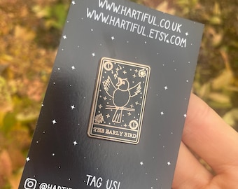 The Early Bird, Tarot Card Enamel Pin | Lapel Pin, Badge | Hard Enamel