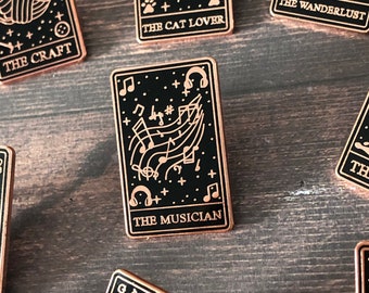 The Musician Tarot Card Enamel Pin | Music Lover Gift | Lapel Pin, Badge | Hard Enamel