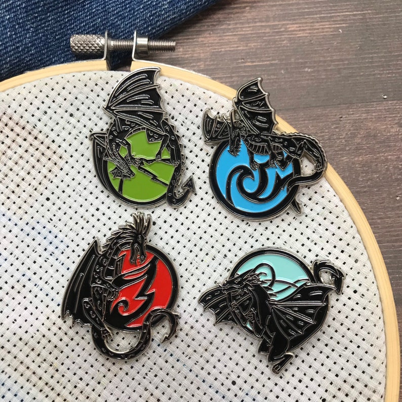 Earth Dragon Elements Inspired NEEDLE MINDER Individual or Set | Air Water Fire