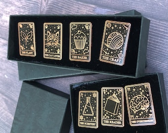 Gift Set “Create Your Own” Tarot Card Enamel Pins | Hobbies Lifestyle Gift | Stocking Filler Gift | Lapel Pin, Badge | Hard Enamel
