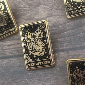 Der Steinbock Emaille Pin | Tarot Horoskop Karten Seeziege | Geschenk | Abzeichen |