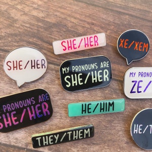 Pronoun / Pronouns Enamel Pin | Design Your Own, Gift | Neopronouns, Non Binary