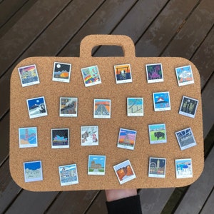 Travel Suitcase Pin Board | Enamel Pin Display | Cork Board