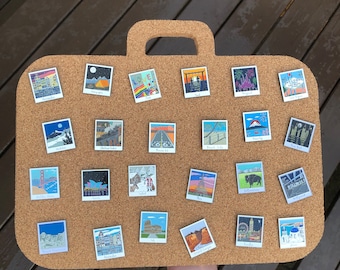 Travel Suitcase Pin Board | Enamel Pin Display | Cork Board