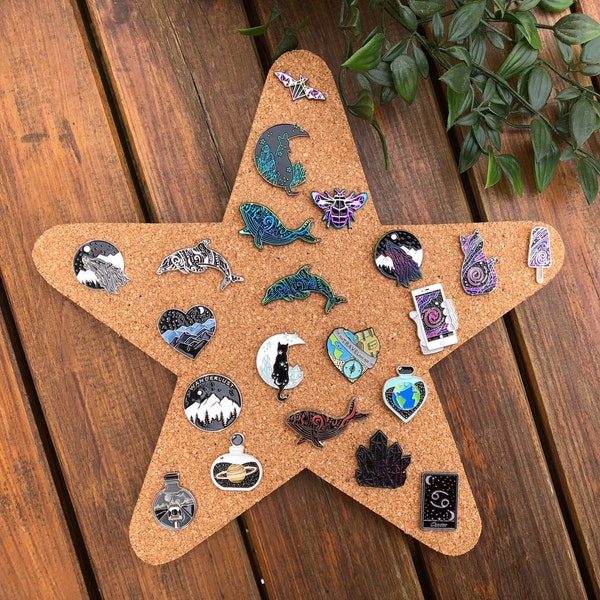 Star Pin Board | Enamel Pin Display | Cork Board