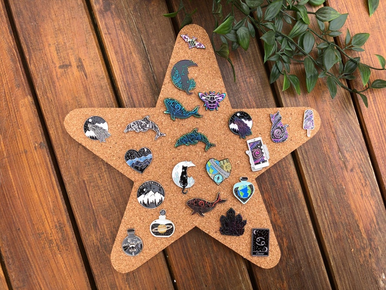 Star Pin Board Enamel Pin Display Cork Board Etsy UK
