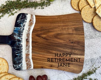 Personalised Cheese Board Engraved | Wood and Resin