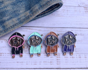 Sausage Dog in Hoodie Enamel Pin | Dachshund | Gift | Lapel Pin, Badge |  Gift