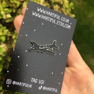 Wanderlust Pin Gold/Silver Aeroplane Airplane Enamel Pin Travel Brooch Plane Stocking Filler Gift Lapel Pin, Badge image 2