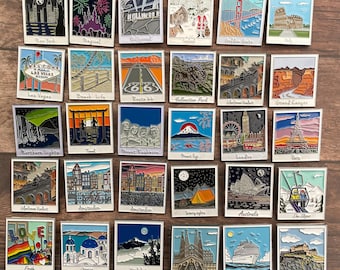 Travel Photograph Locactions | 22 Different Locations |  Enamel Pins | Wanderlust| Gift | Lapel Pin