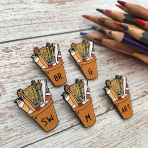 Customisable Art Pot | Artist, Illustrator, Painter | Lapel Pin, Badge |  Gift