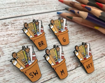 Customisable Art Pot | Artist, Illustrator, Painter | Lapel Pin, Badge |  Gift